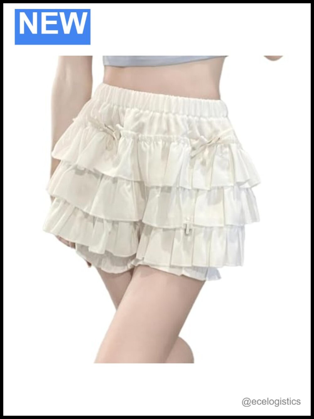 Harajuku Lolita Kawaii Gothic A-Line Skort Tiered Ruffle High Waist Elastic